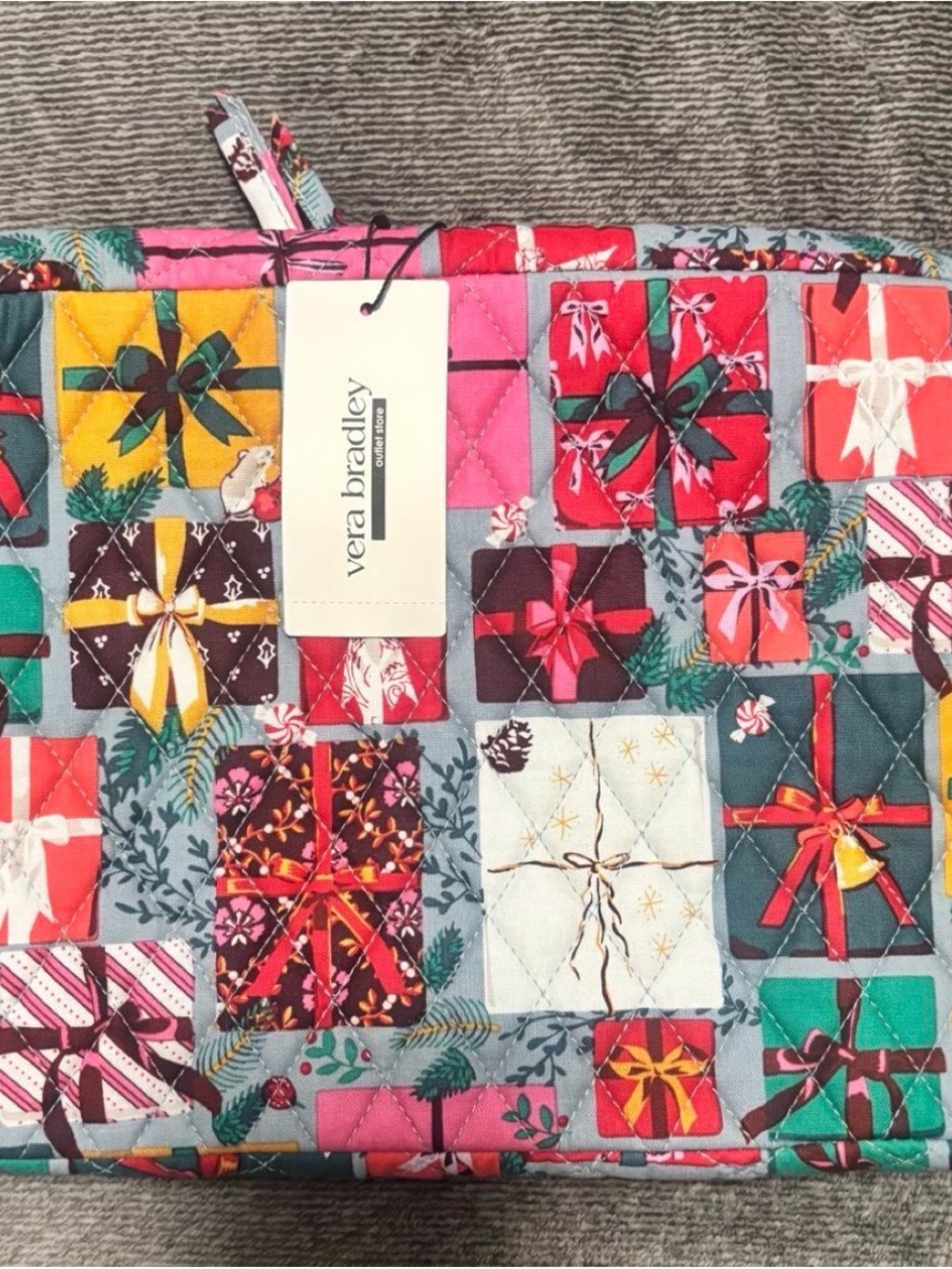 Vera Bradley Quilted Pouch in Red, Pink, Green, Yellow, Teal, White